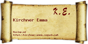 Kirchner Emma névjegykártya